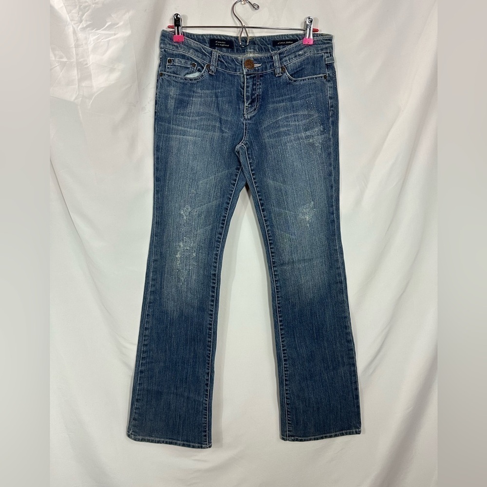 D'Nim jeans #005 silver rhinestone boot cut jeans size 7